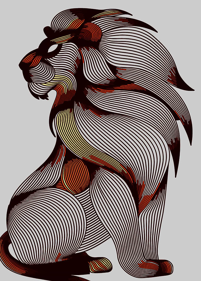 Abstract Lion Illustration