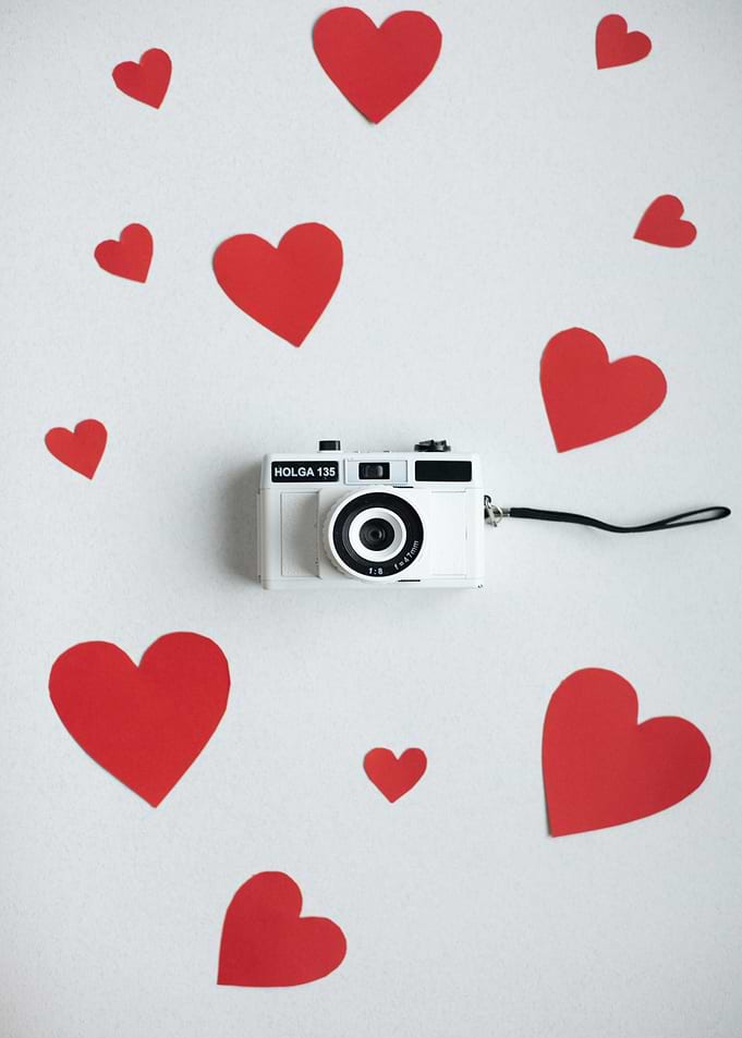 Holga Camera with Red Hearts