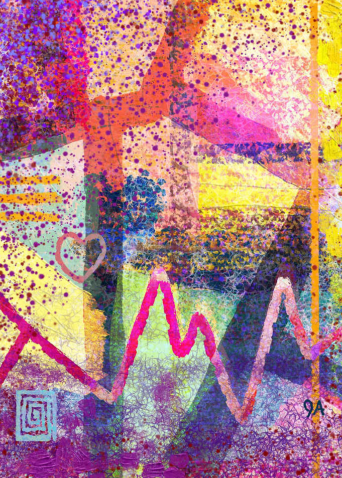Colorful Abstract Geometric Art - The Manic Heartbeat Symphony