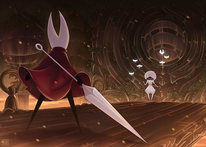 Hornet and Quirrel in Hallownest