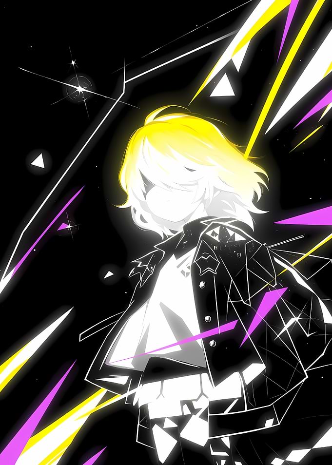Anime Character with Geometric Accents