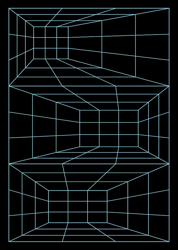 Abstract Wireframe Geometric Structure