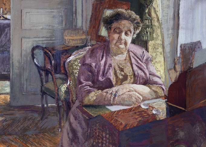 Elderly Woman Portrait Painting