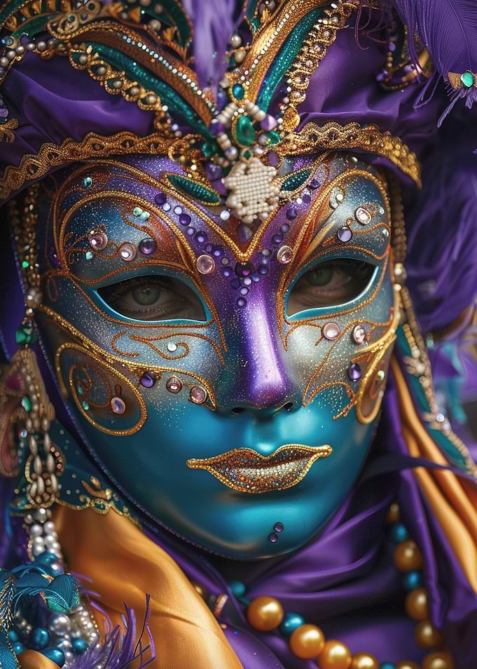 Ornate Venetian Carnival Mask Close-Up