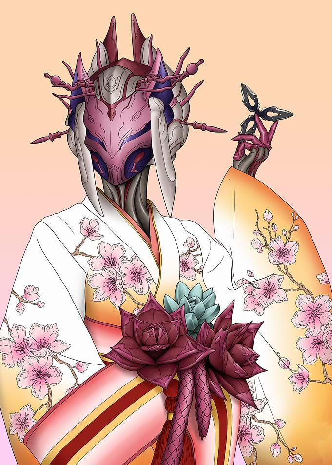 Robotic Geisha with Butterfly