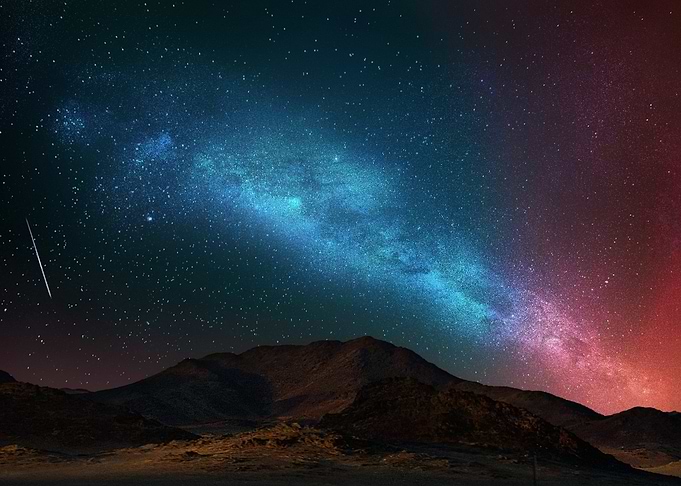 Milky Way over Mountain Landscape