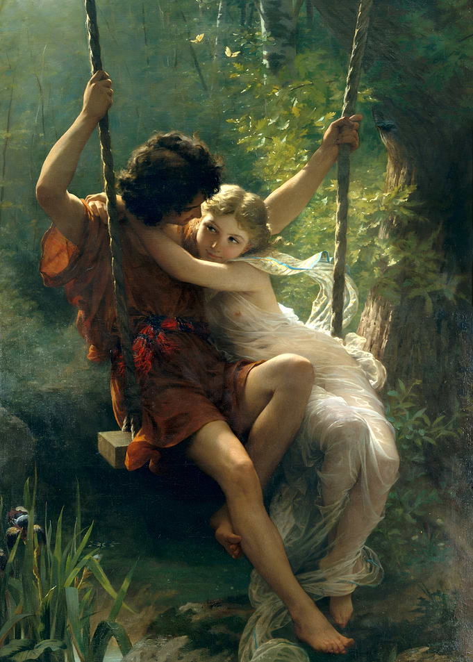 Springtime Romance on a Swing