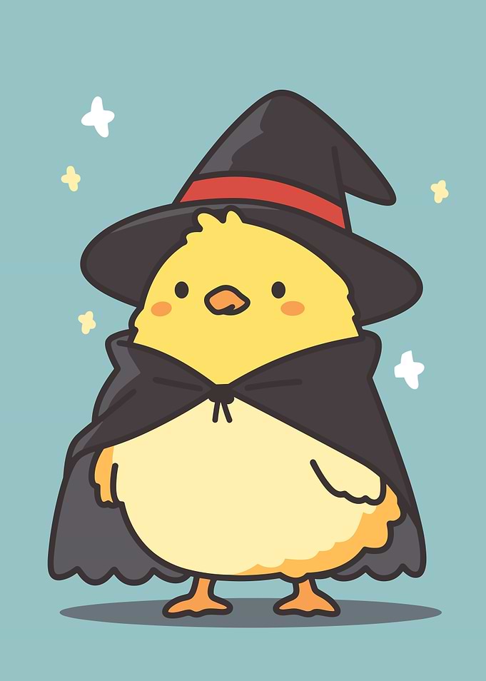 Cute Chick in Witch Costume