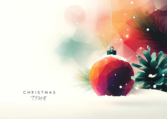 Christmas Time Geometric Ornament and Pinecone