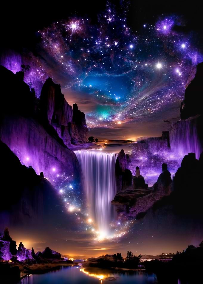 Celestial Waterfall Landscape