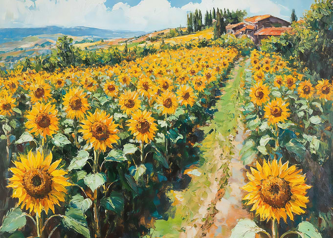 Sunflower Field Painting