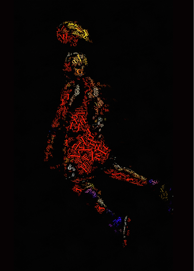 Basketball Player Typography Art