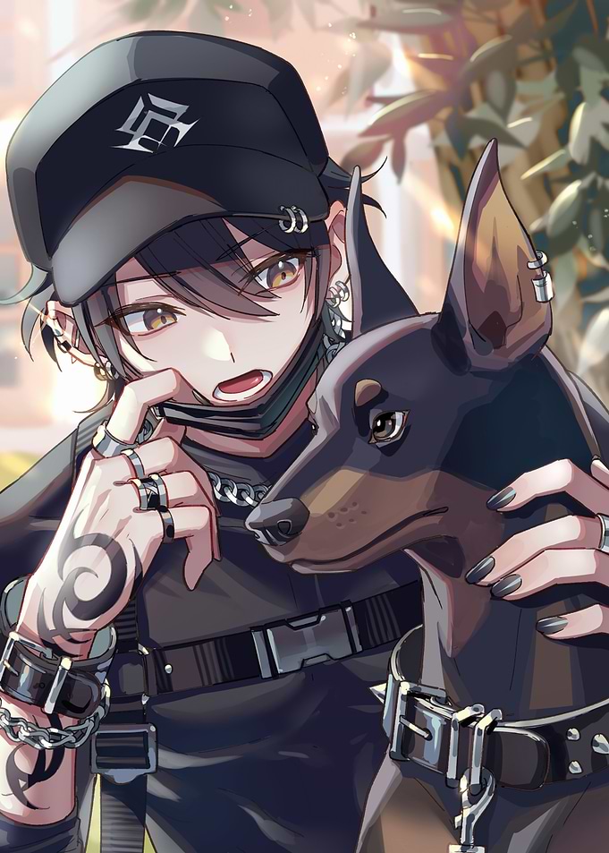 Anime Boy with Doberman Dog