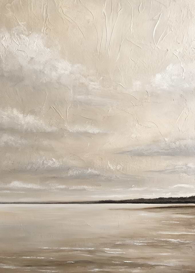 Neutral Toned Seascape Painting
