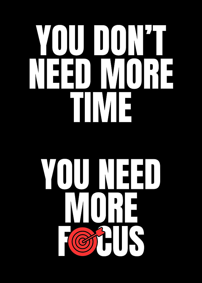 Motivational Focus Quote on Black