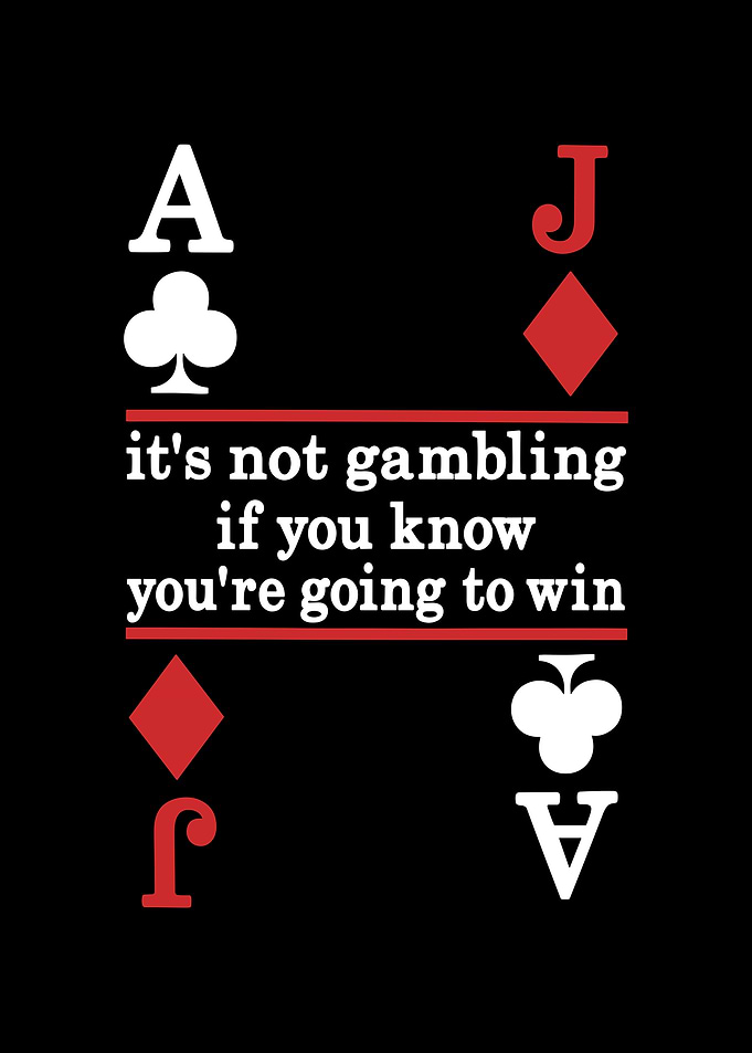 Gambling Quote with Playing Card Symbols