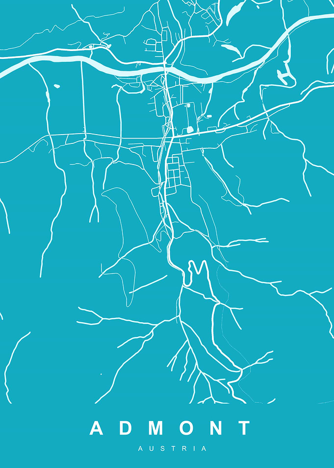 Admont, Austria Map Art
