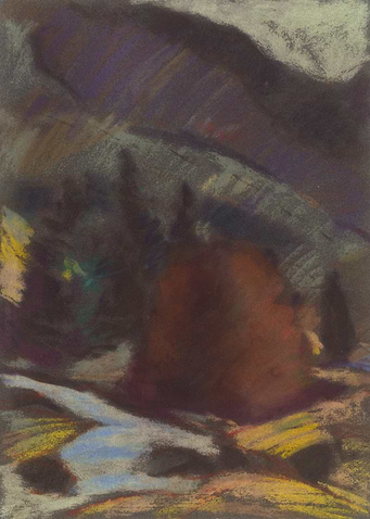 Abstract Landscape Pastel Drawing