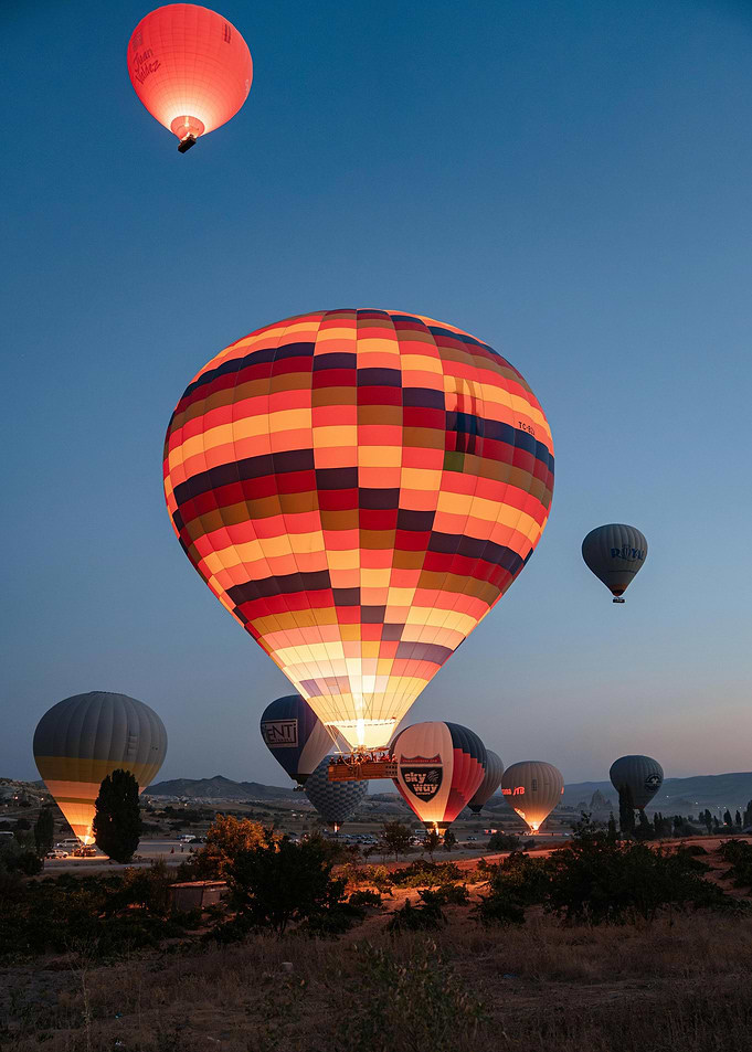 Hot Air Balloons at Dusk