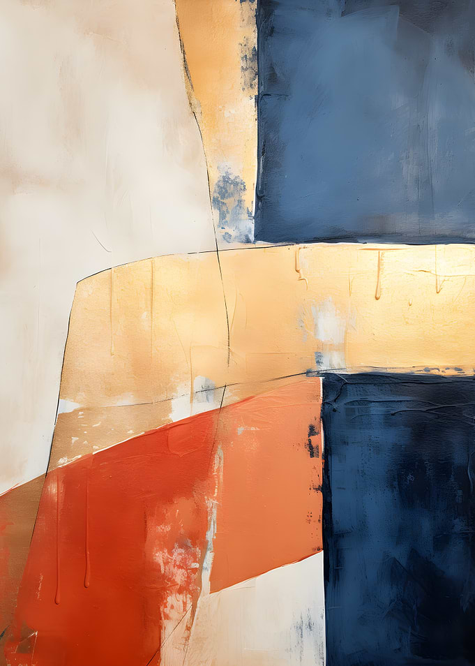 Abstract Painting with Geometric Shapes