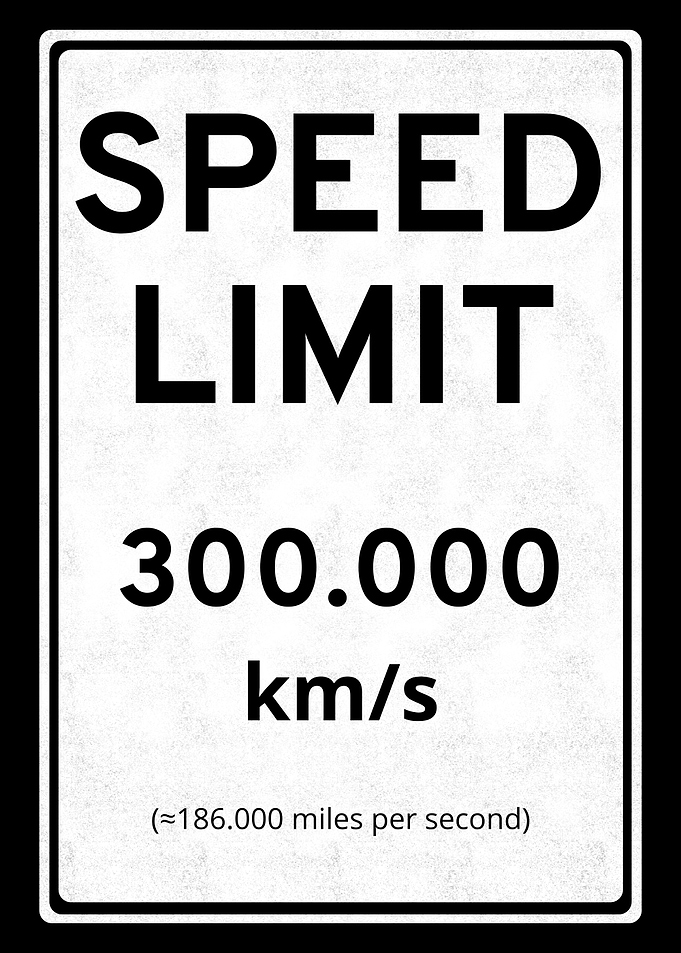 Speed of Light Road Sign