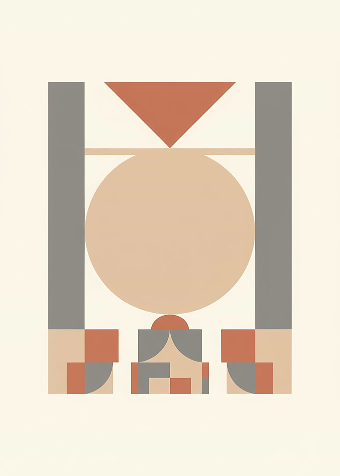 Abstract Geometric Composition in Earth Tones