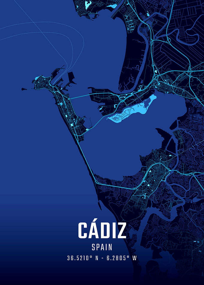 Cádiz Midnight City Map