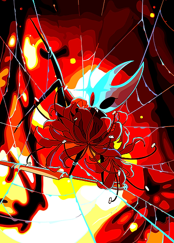 Hollow Knight and Red Spider Lily