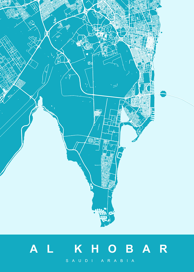 Al Khobar, Saudi Arabia Map Art