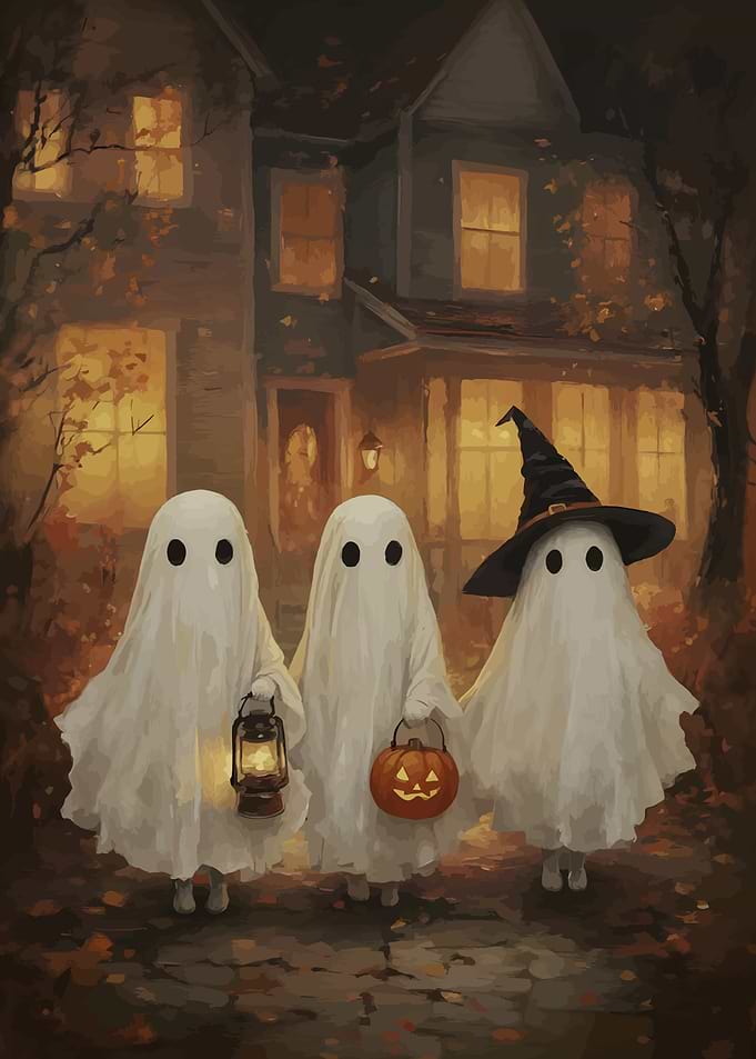 Halloween Ghosts Trick-or-Treating
