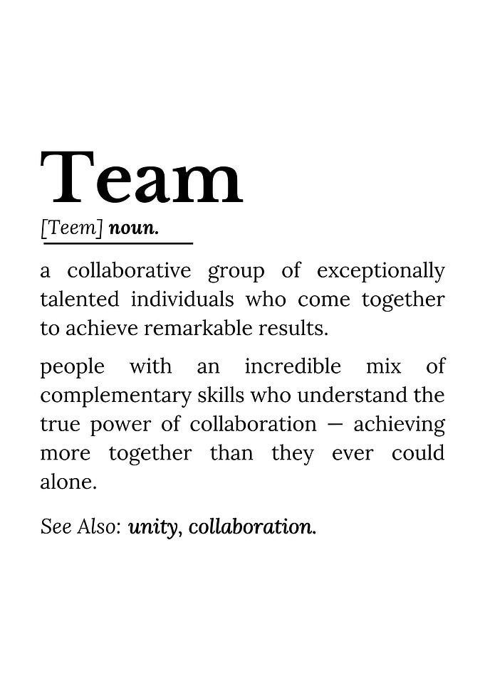 Team Definition Typography Art