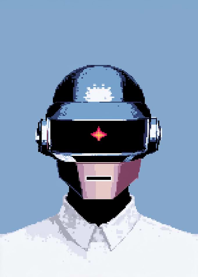 Pixel Art Daft Punk Portrait