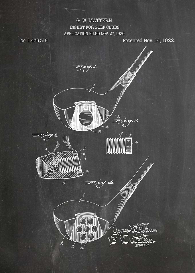 Golf Club Insert Patent Drawing