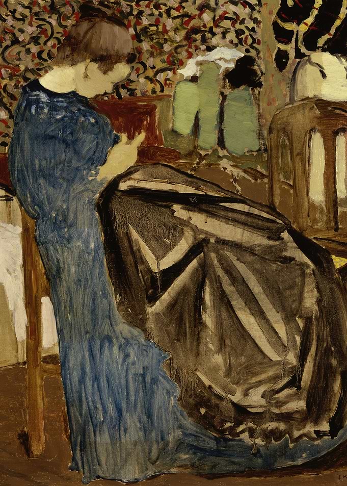 Woman Sewing, Impressionist Interior Scene