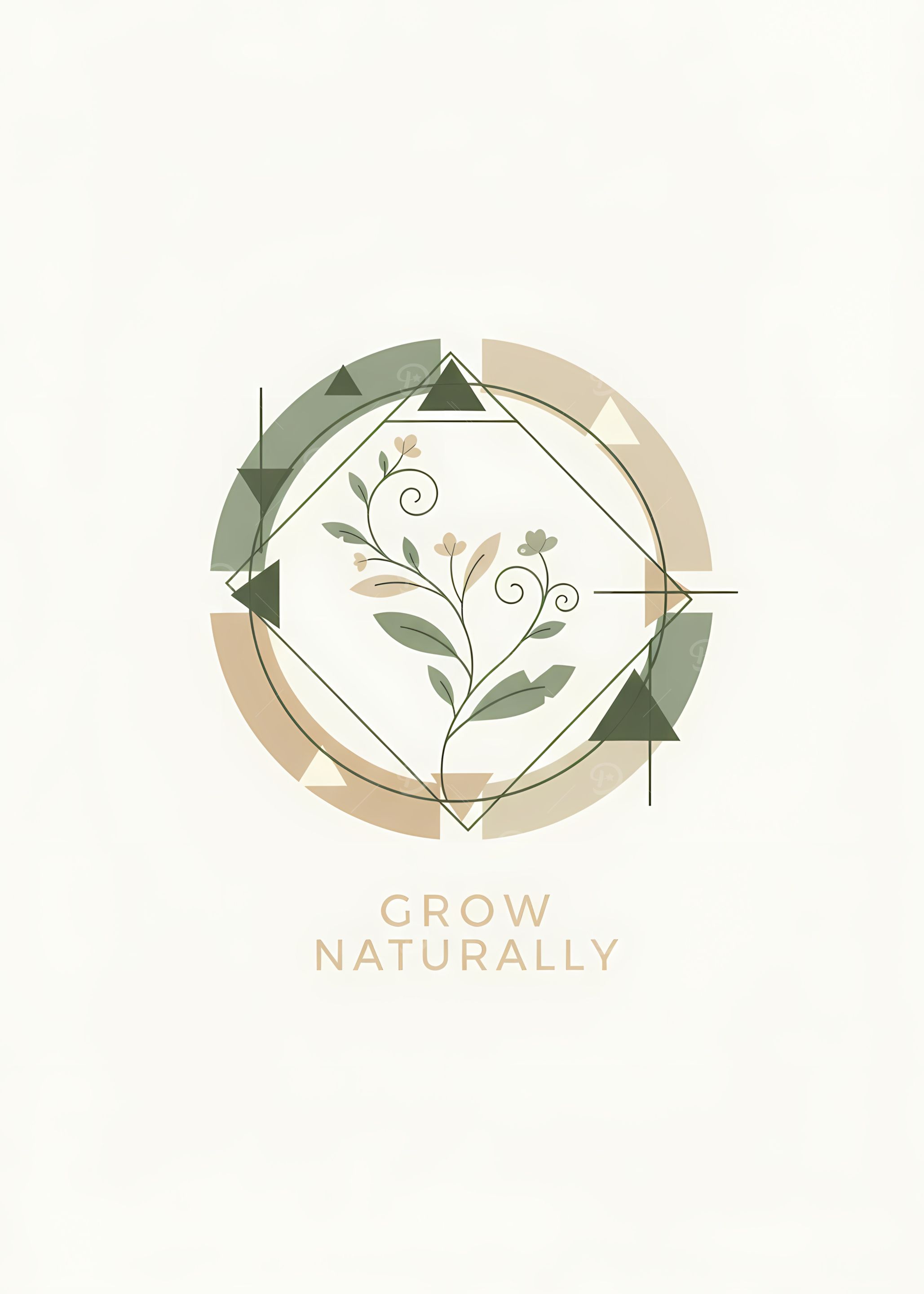 Grow Naturally Floral Geometric Design