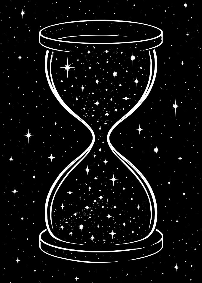 Hourglass Filled with Stars Art