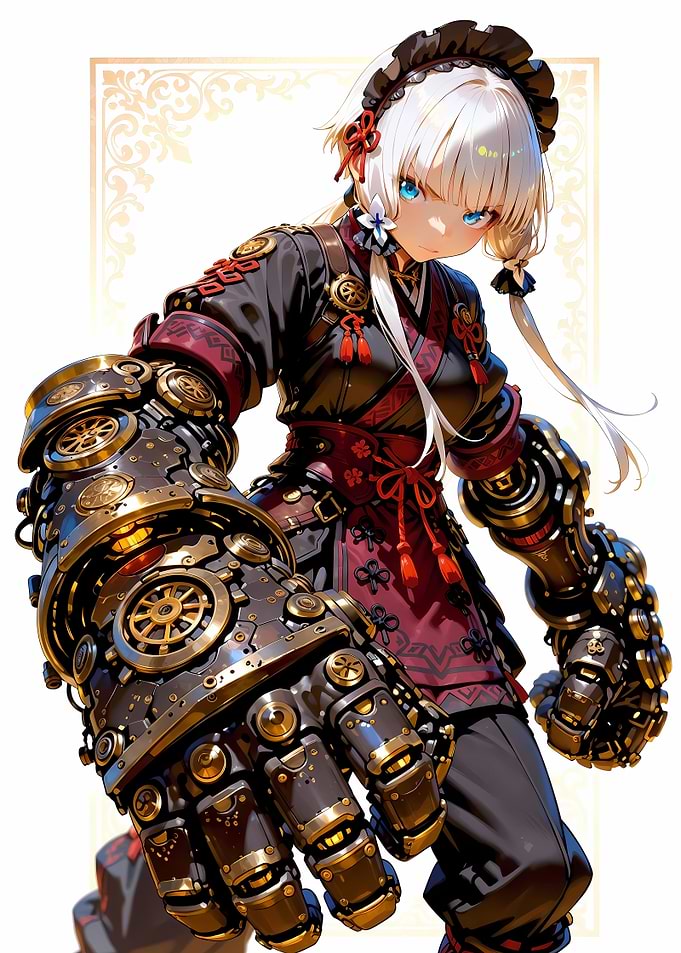 Anime Girl with Mechanical Arms