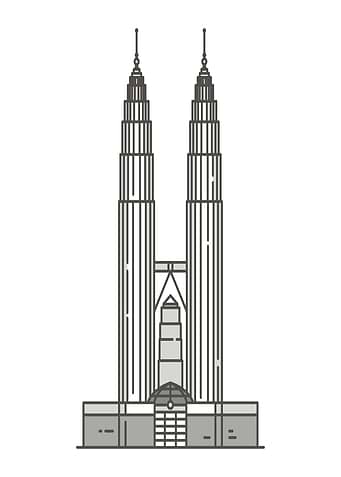 Petronas Towers Minimalist Illustration