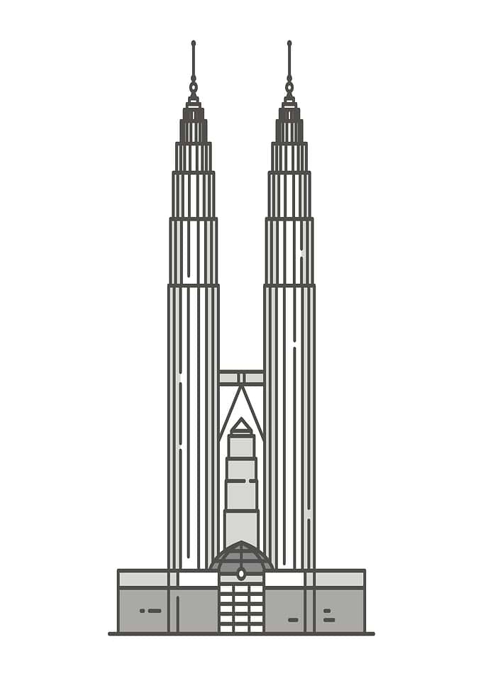 Petronas Towers Minimalist Illustration