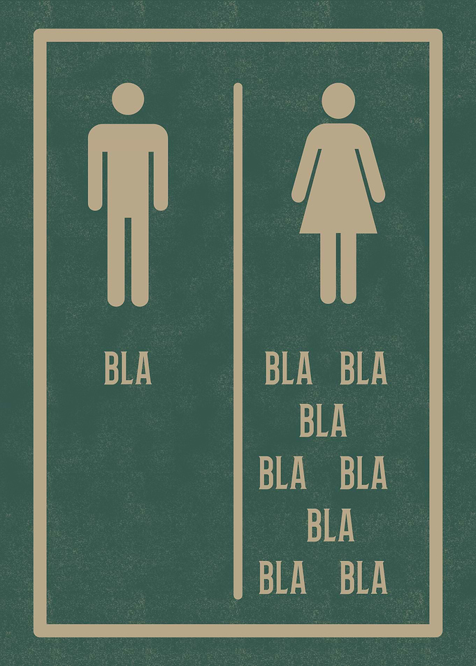 Men vs Women – Funny Bathroom Sign