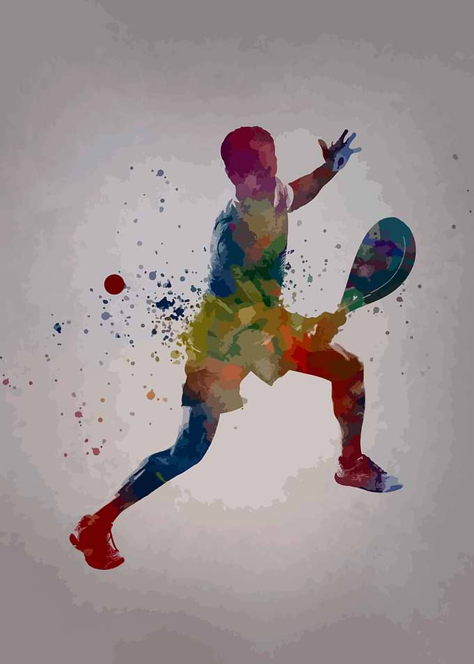 Watercolor Padel Tennis in Action