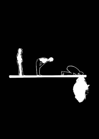 Minimalist Illustration of People on Edge