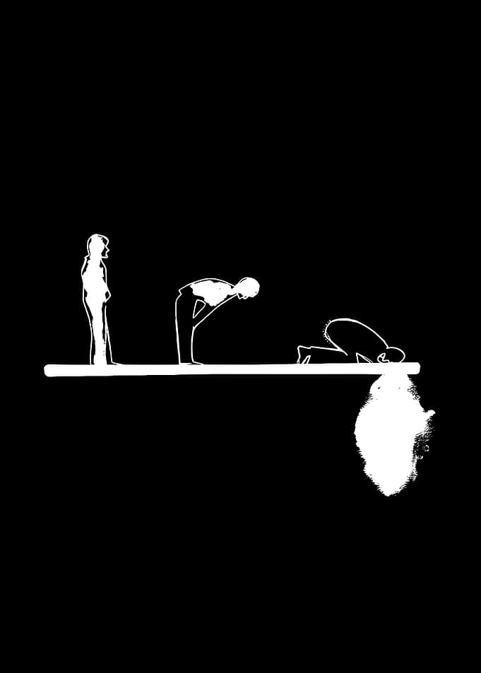 Minimalist Illustration of People on Edge