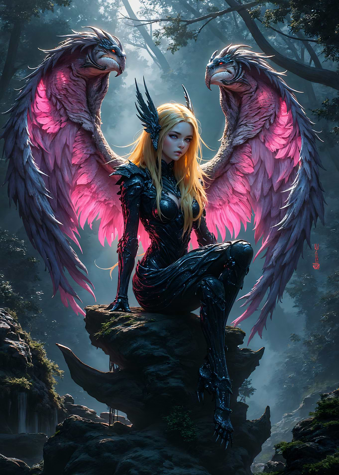 Winged Warrior in Forest