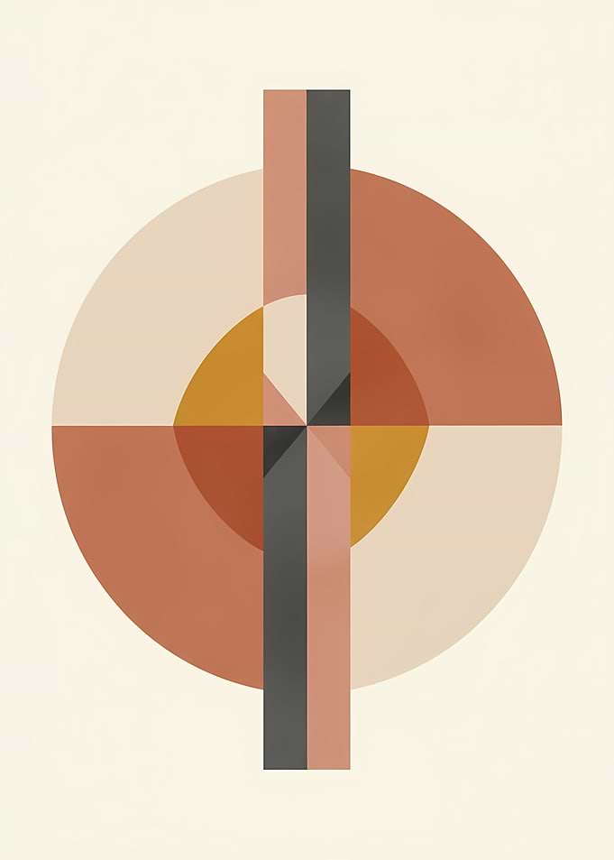 Abstract Geometric Composition in Earth Tones