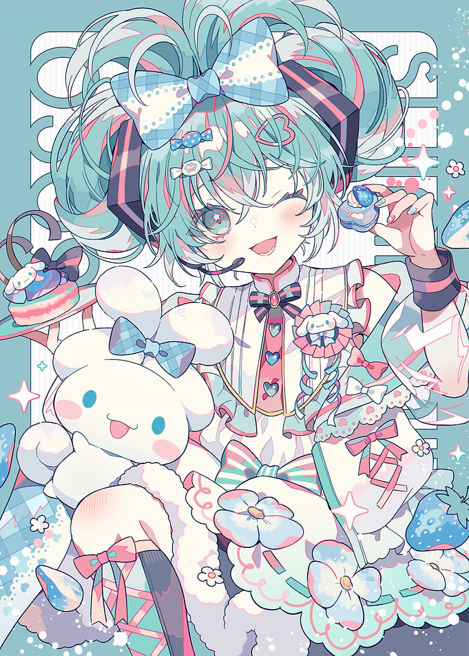 Cute Anime Girl with Cinnamoroll