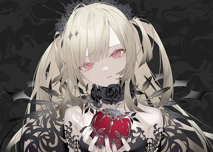 Anime Girl with Red Apple