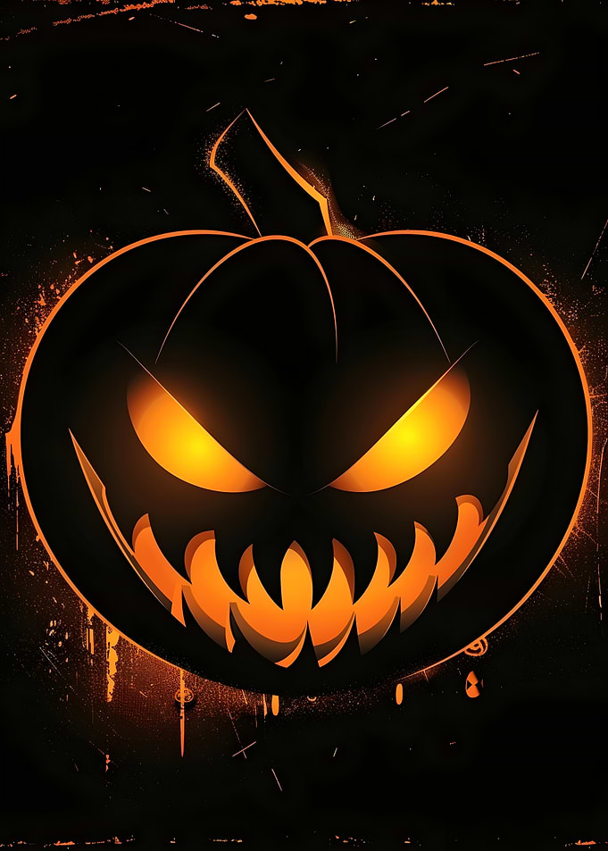 Halloween Pumpkin with Glowing Eyes