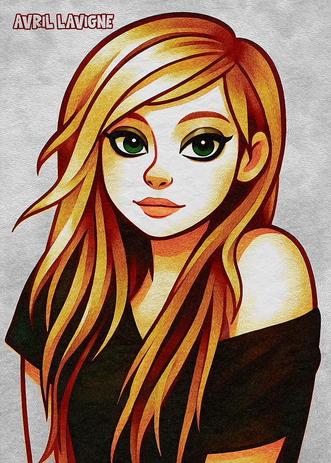 Avril Lavigne Cartoon Portrait