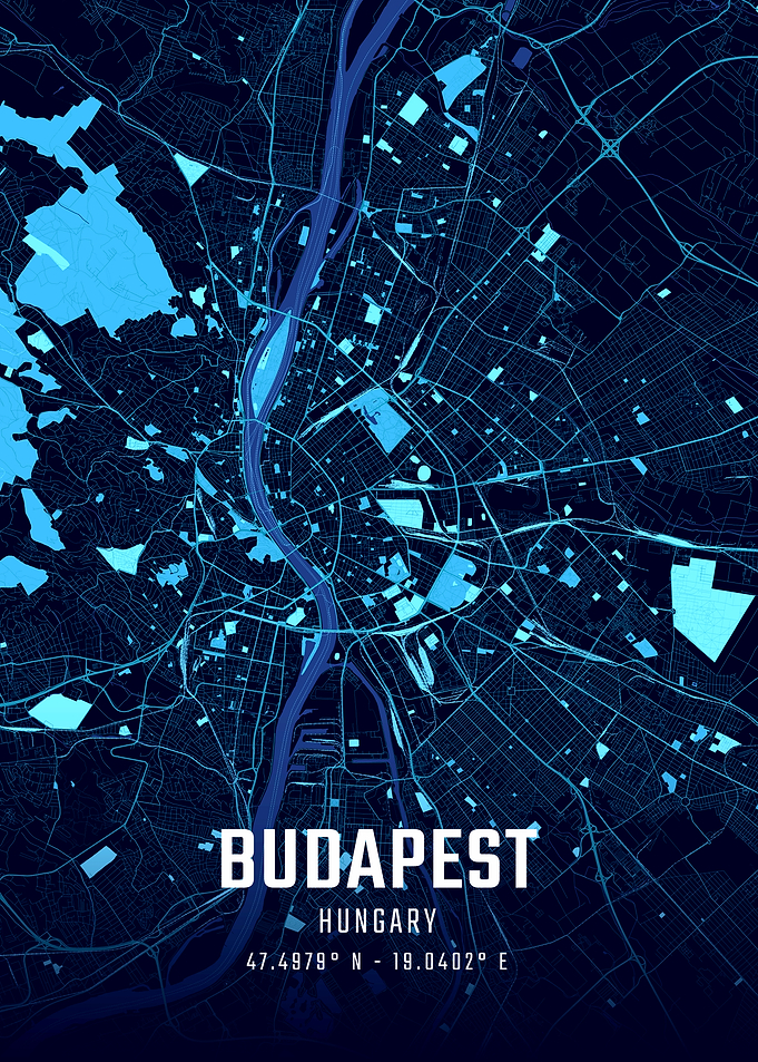 Budapest Midnight City Map